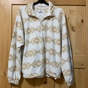 Hollister fleece pullover jacket with zipper S